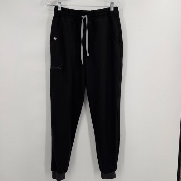 FIGS Technical Collection Jogger Scrub Pants Black Drawstring Pockets Unisex M - Picture 1 of 9
